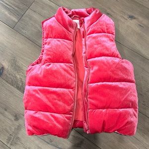 Girls velvet puffer vest